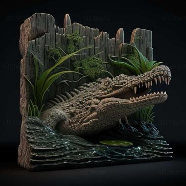 3D model Crocodile Swamp game (STL)